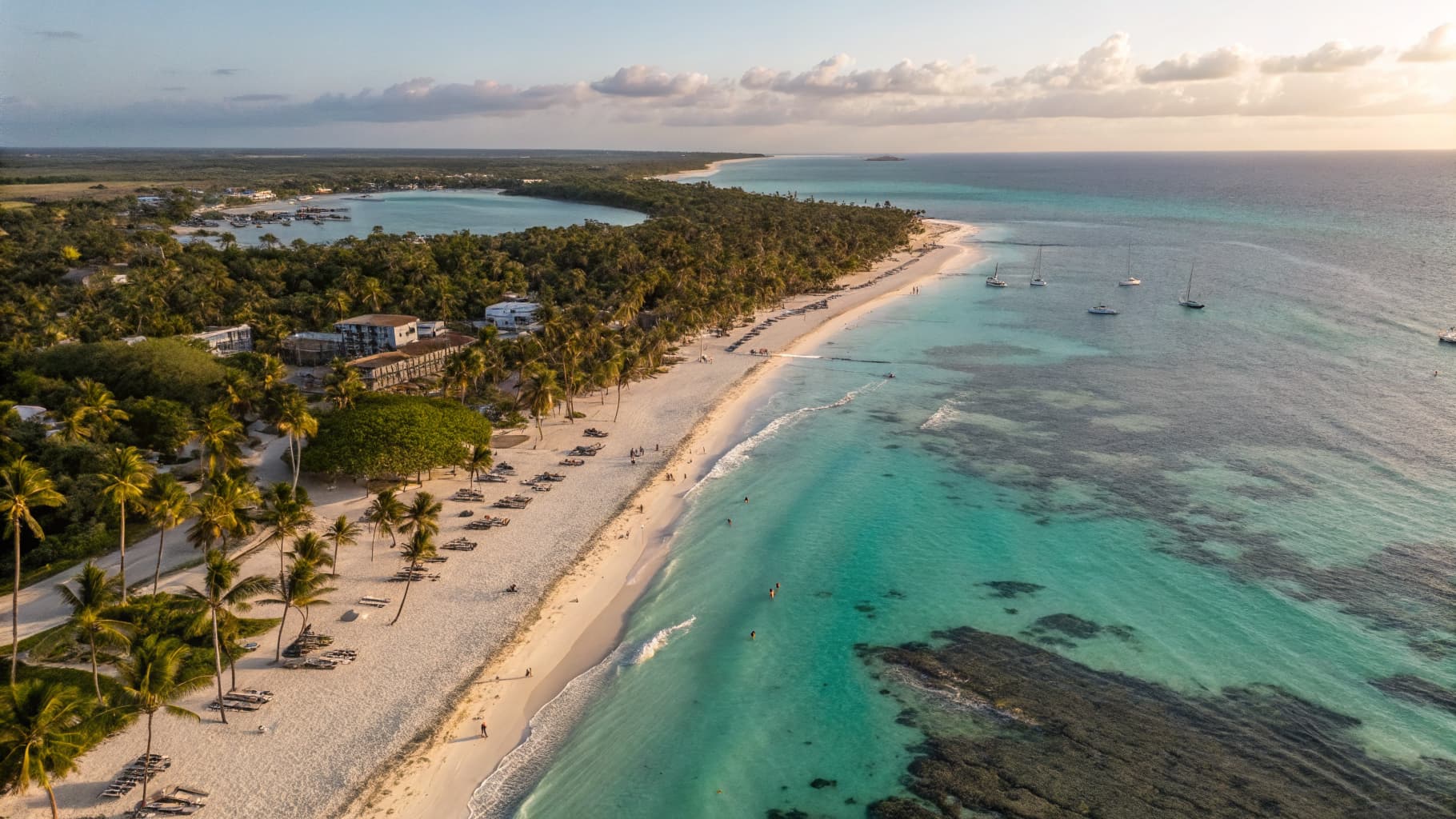 Dominican Republic aerial coastline β turquoise Caribbean waters and lush tropical landscape