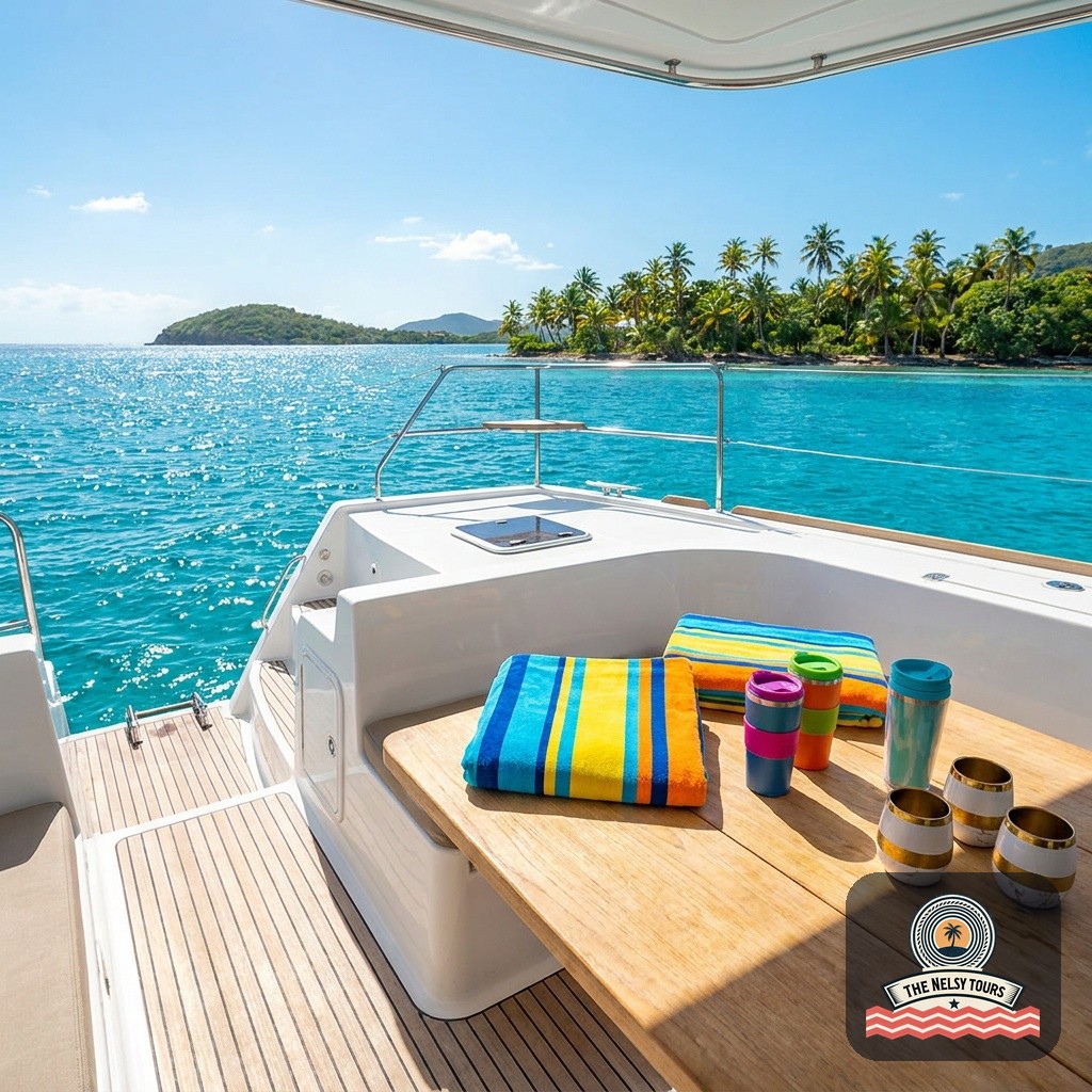 Dominican Republic vacation catamaran sunset cruise β luxury sailing along the Caribbean coastline with golden sunset views